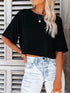 'Nephele' Cropped Half Sleeve T-Shirt - Celes Fashion
